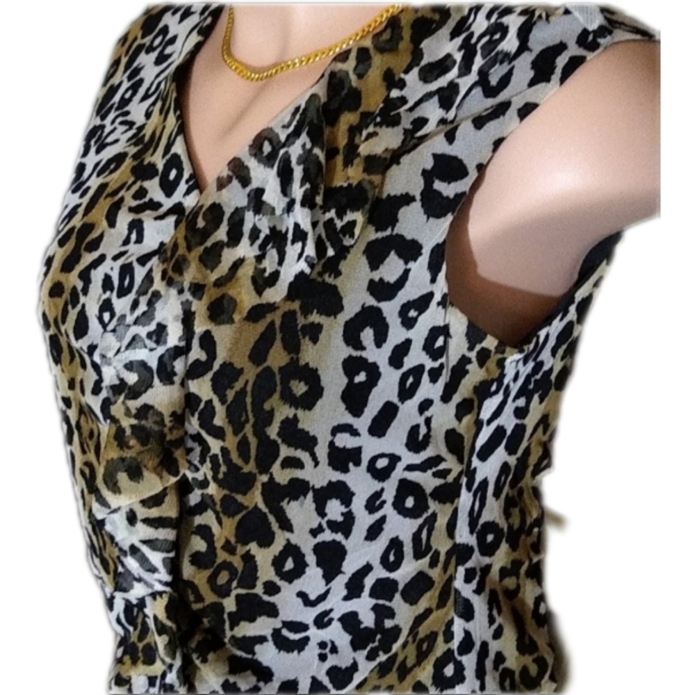 💃Grace Elements Leopard Print Sleeveless Blouse XL